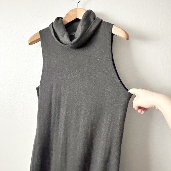 LRL Silk & Cashmere Sleeveless Gray Cowl Neck Midi Dress Women's Size XL - Picture 2 of 11